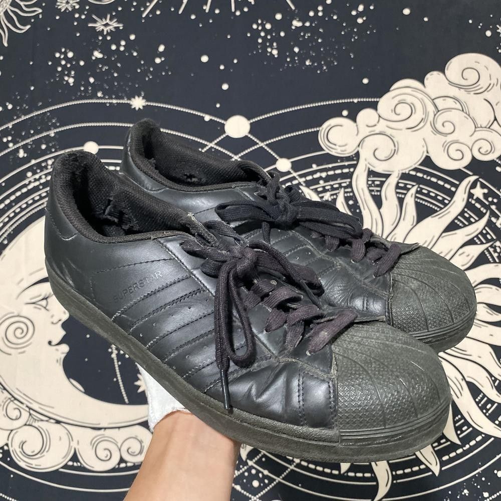 Adidas Superstar Foundation AF5666 Athletic Sneaker Men's 10.5 Black Leather